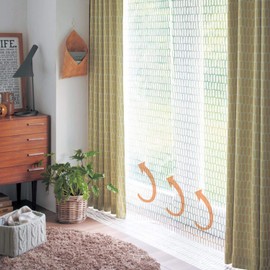 Belle Maison Curtain Liner, Thermal Insulation, Scandinavian Style, Set of 2 Same Size, Dot 8.9 x 3.9 inches (225 x 100 mm)