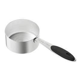 LEIFENY 1/2 Cup Dog Food Scoop, Stainless Steel Pet Food Scoop for Feeding Cat, Dog, Rabbit, Bird, Long Handle, Dishwasher Safe