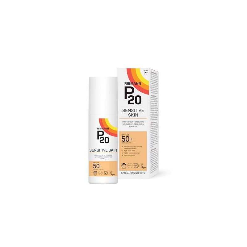 RIEMANN P20 SPF50 Sensitive Sun Cream 100 ml, White