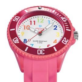 Alienwork Educational Kids Watch, Children's Watch for Boys, Girls, Time Learning, Waterproof 5 ATM, Rosa/Mehrfarbig/Silikonband Rosa, Strap.