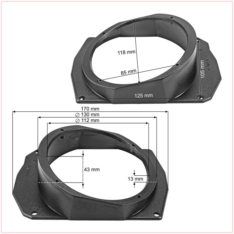 tomzz Audio 2834-009 Speaker Rings Adapter Brackets Compatible with Mercedes