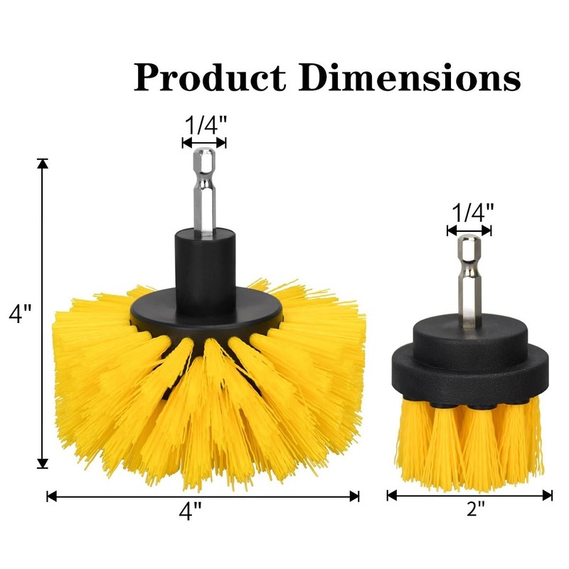 2pcs Drill Brush Attachment Set for Tile Grout Lines, Bathroom,