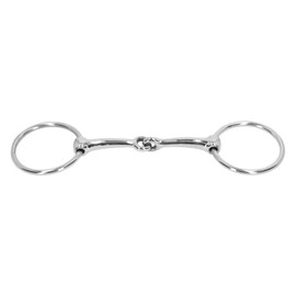 Horse Mouth Bit Stainless Steel Professional Loose Ring Snaffle Bit Anti Biting Equestrian Equipment for Horse Training Riding Durable Proof 125mm Size