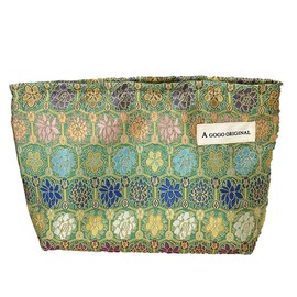 Cosmetic Bags Makeup Bags for Women and Girls, Zipper Make Up Organizer Tool Pouch (Green Flower)