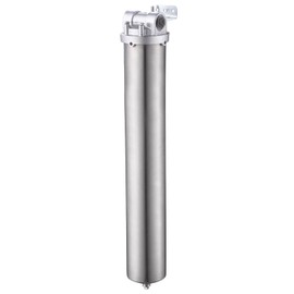 Amwater NSF/ANSI 42 Certification Stainless Steel Filter Housing for 20" Filter Cartridge, 1" NPT Water Filter Housing for Whole House Water Purification of Stainless Steel 304