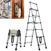 Telescopic A-Frame Aluminum Extension Ladder 1.7M + 2M Adjustable Folding
