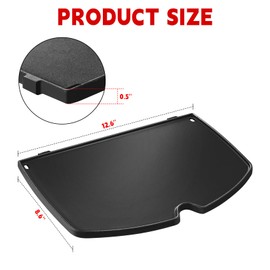 GGC Cast Iron Griddle for Weber 6558 Q100 Q120 Q1000 Q1200; Q100 Q1000 Series Grills (12.6" x 8.6"x 0.5")