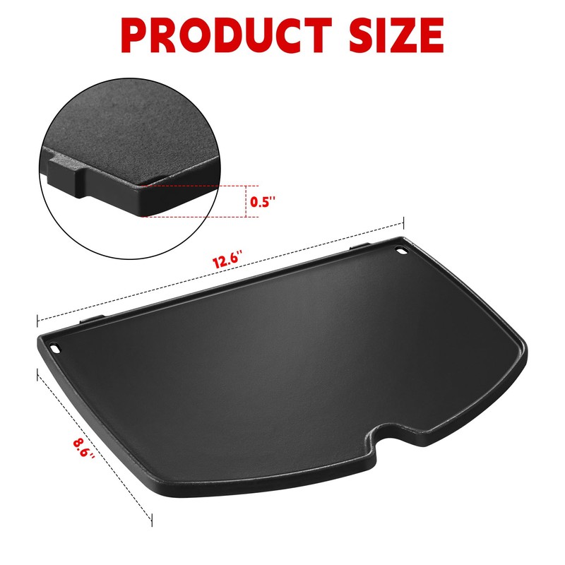 GGC Cast Iron Griddle for Weber 6558 Q100 Q120 Q1000