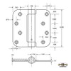 Hinge Outlet Spring Self-Closing Hinges, 4 Inch with 5/8 Inch