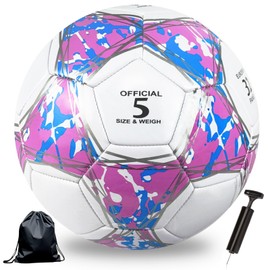 Size 5 Football Unisex - Adult Hybrid Training Football for Children and Adults Football Fans Items Football Lovers Birthday Gift Regular Play (Pink, Size 5)