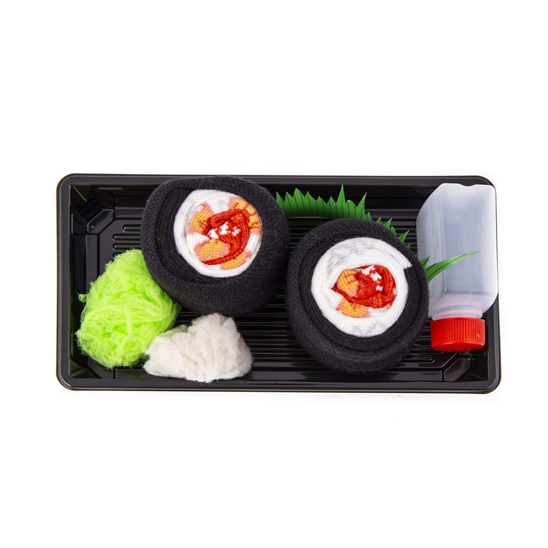 Rainbow Socks - Woman Man - Sushi Socks Box Shrimp