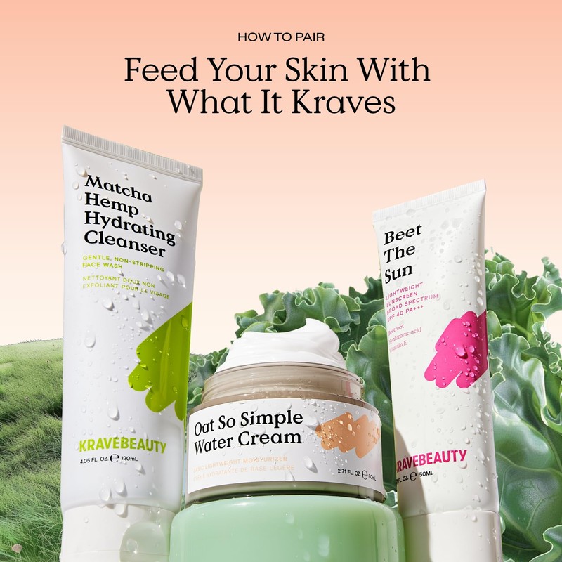 KraveBeauty Oat So Simple Water Cream – Korean-Inspired Daily Moisturizer,