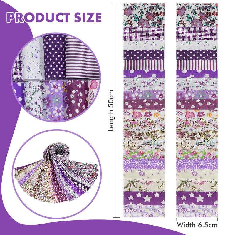 Sewing Patchwork Fabric, 40-Piece Colourful Cotton Fabric Set, Floral Cotton
