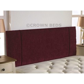 CROWNBEDSUK QUALITY PORTOBELLO CHENILLE HEADBOARD 2ft6,3ft,4ft,4ft6,5ft,6ft (4FT6 DOUBLE, Maroon)