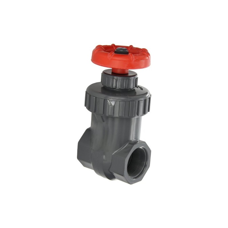 Spears PVC Gate Valve, Non-Rising Stem, Buna-N O-Ring, 1/2" NPT