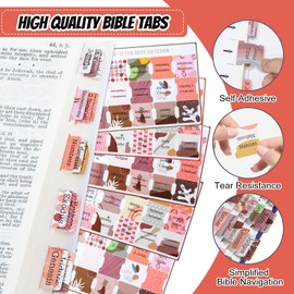 Bible Tabs, Boho Theme Laminated Bible Tabs for Women & Men, 75 Tabs, Bible Tabs for Study Bible, Large Print Easy to Read and Apply Tabs for All Ages
