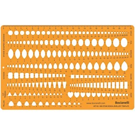 Jewellery Jewelry Craft Design Drawing Drafting Template Stencil - Gemstone Heart Pear Square Baguette Heart Trillion Triangle Octagon