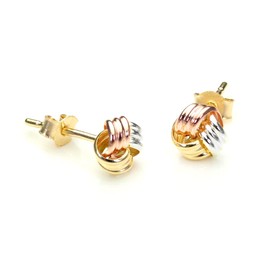 9ct Rose Gold 5mm Knot Stud Earrings