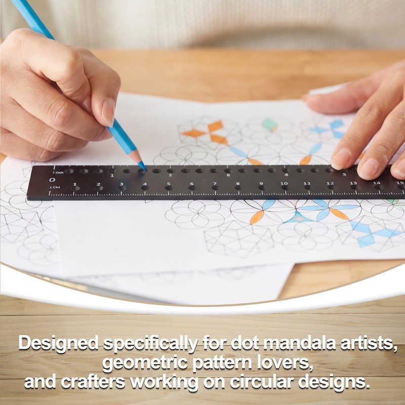 Konohan 3 Pack Mandala Ruler Tool with Holes Plastic Drawing