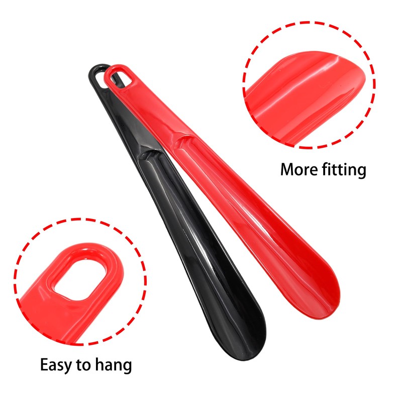 Wuyituart 2 Pcs Plastic Shoe Horns 9.8 Inch Portable Long