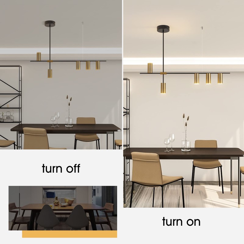 Siittoo Pendant Light Fixtures, Dimmable Modern LED Chandelier Lighting with