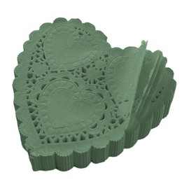 250 Pcs 4 Inch Heart Paper Doilies Valentine Doilies Lace Doilies Paper for Crafts, Valentine’s Day and Wedding Decorations (Green)