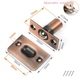Ball Door Catches, Lokatall 2 Pack Roller Ball Door Catches Adjustable Door Ball Latches Spring Ball Bearing Stainless Steel Door Catch with Screws for Inner Door Cupboard Closet Cabinet, Copper Core