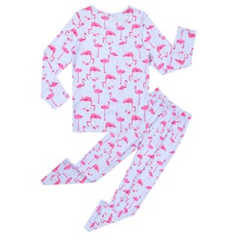 Jxstar - Pijama de algodón para niñas, diseño de sirena/unicornio, Flamingo, 8-9 Años