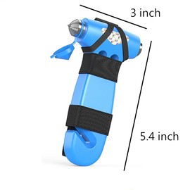 Beetoo Car Safety Hammer,Seatbelt Cutter, Emergency Automotive Escape Hammer Tool 3 in 1 Escape Tools, Road Trip Essential and Must Haves (Blue)