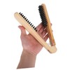 Healeved Shaped Wooden Hair Straightening Comb Static Bristle Brush for