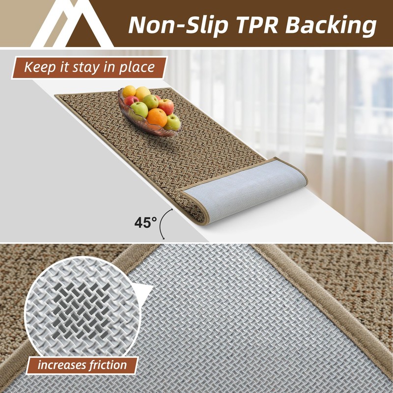 COSY HOMEER Kitchen Rugs Non-Slip Washable Kitchen Floor Mats 17"x30"