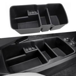 MARCHFA Center Console Lower Organizer Tray Compatible for Kia EV6 Accessories 2026 2025 2024 2023 Armrest Bottom Storage Box (Black)