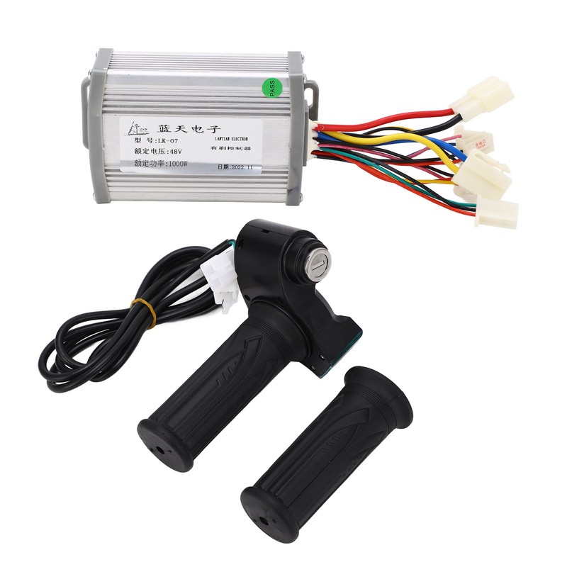 48V 1000W Motor Brushed Controller Twist Throttle with Lock Key