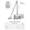 Baridwon Commercial Door Closer Heavy Duty, No Door-Holding Design, Fast