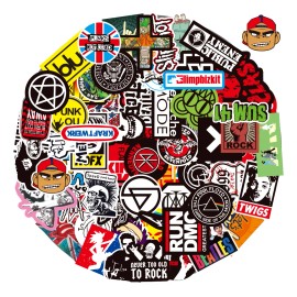 Grupo De Rock 100 Calcomanias Stickers De Pvc Vs Agua