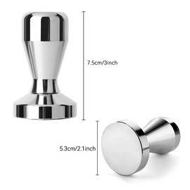 Coffee Tamper, Stainless Steel Espresso Coffee Bean Press Base Espresso Tamper 53mm Tool (Silver(53mm))