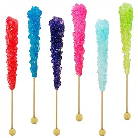 Fruidles Rock Candy Lollipops Pops, Candy Suckers, Variety Color and Flavor Assortment, Individually Wrapped, 6.5" (18-Pack)