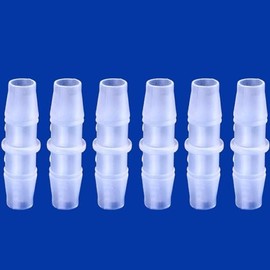 JoyTube Plastic 3/8” hose ID Barb pipe connectors Joint Splicer Mender Adapter Union Boat Water Air Aquarium O2 Fuel (pack of 6)