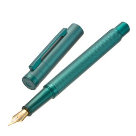 Hongdian Dark Green Forest Fountain Pen Extra Fine Nib Classic Design with Converter and Metal Pen Case Set