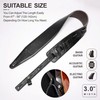 Nefelibata 3" Wide Guitar Strap, Adjustable Full Grain Leather Guitar