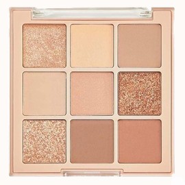 9-Color Nude Eyeshadow Palette - Matte & Shimmer Shades, Highly Pigmented, Long-Lasting, Waterproof - Beige Earth Tones for Smoky Eye Looks