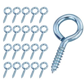 JRSHIRLEYLTD 20 Pieces Screw in Hooks, Small Ring Eye Screw Hooks, Self Tapping Screws, Ceiling Hooks for Household, Kitchen, Art Projects, Indoor and Outdoor