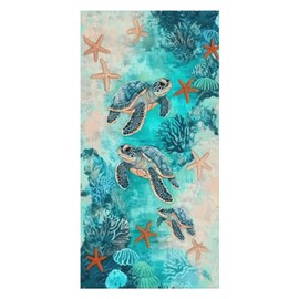 GANMP Underwater Sea Turtle Beach Towel 30" x 60" Microfiber Sand Free Quick Dry Travel for Adults Teen Children