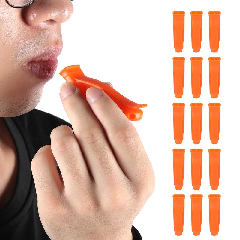 Packof 15 Orange Plastic Survival Whistle for Survival Rescue Sports