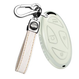 ontto Car Key Case Fits Hyundai Kona EV Grandeur GN7 Ioniq 6 Kona SX2 Prix 2023 2024 Key Case Key Case TPU Key Case Key Case Key Case Key Fob 7 Buttons White