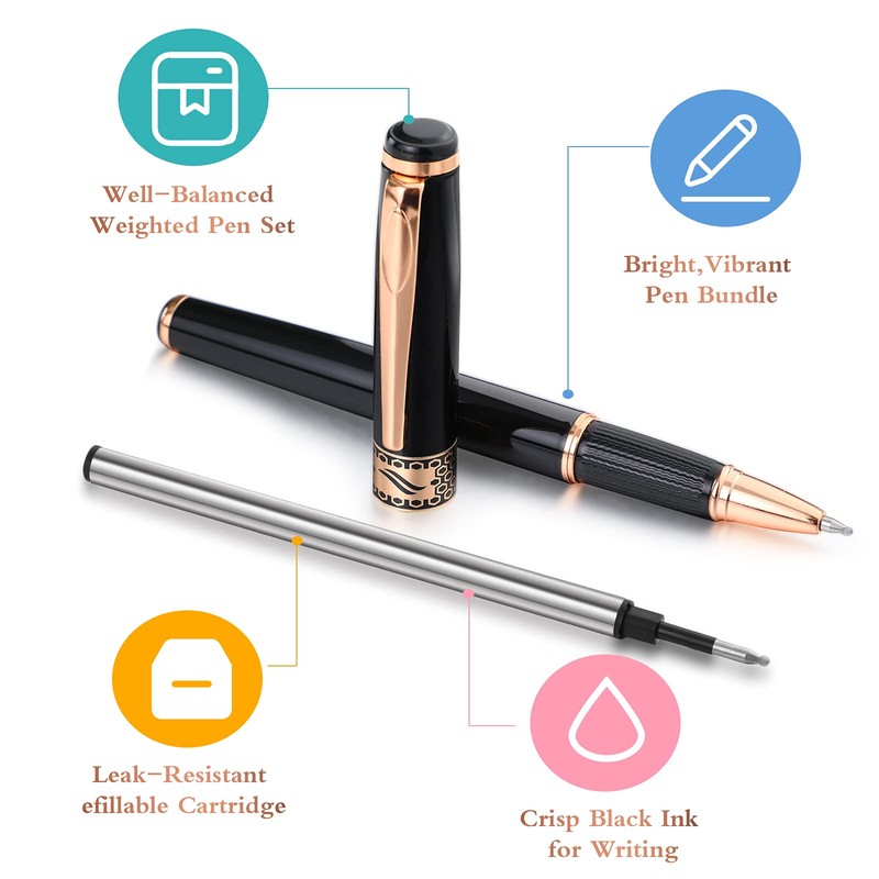 Tenare Weighted Pens for Hand Tremors Black Ink Heavy Pens