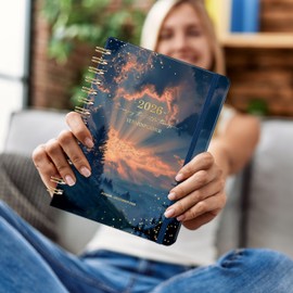 Diary 2026 - Calendar 2026 from January 2026 to December 2026, Weekly Planner 2026 A5 with Inner Pocket, Elastic Closure, Diary 2026 Book Calendar, 21.3 x 14.7 cm - Sunset
