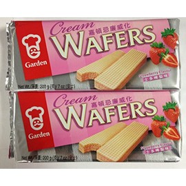 Garden Cream Wafers Strawberry Flavor - 7 Oz (Pack of 2)