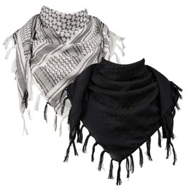 BABAHU Shemagh Face Scarf Military Tactical Desert Keffiyeh Head Neck Scarf Arab Wrap with Tassel 43x43 inches