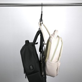 SAWAFUJI Backpack Hanger - Hanger that can hold 2 backpacks, Black, Wall, Desk, Door, Stand, Shape-retaining, Stylish, Storage, Hook, Hat, Clothes drying, BPH-01